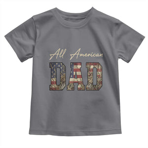 Retro All American Dad Toddler T Shirt 4th of July Father's Day TS14 Charcoal Print Your Wear