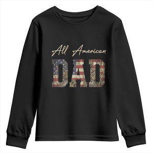 Retro All American Dad Youth Sweatshirt 4th of July Father's Day TS14 Black Print Your Wear