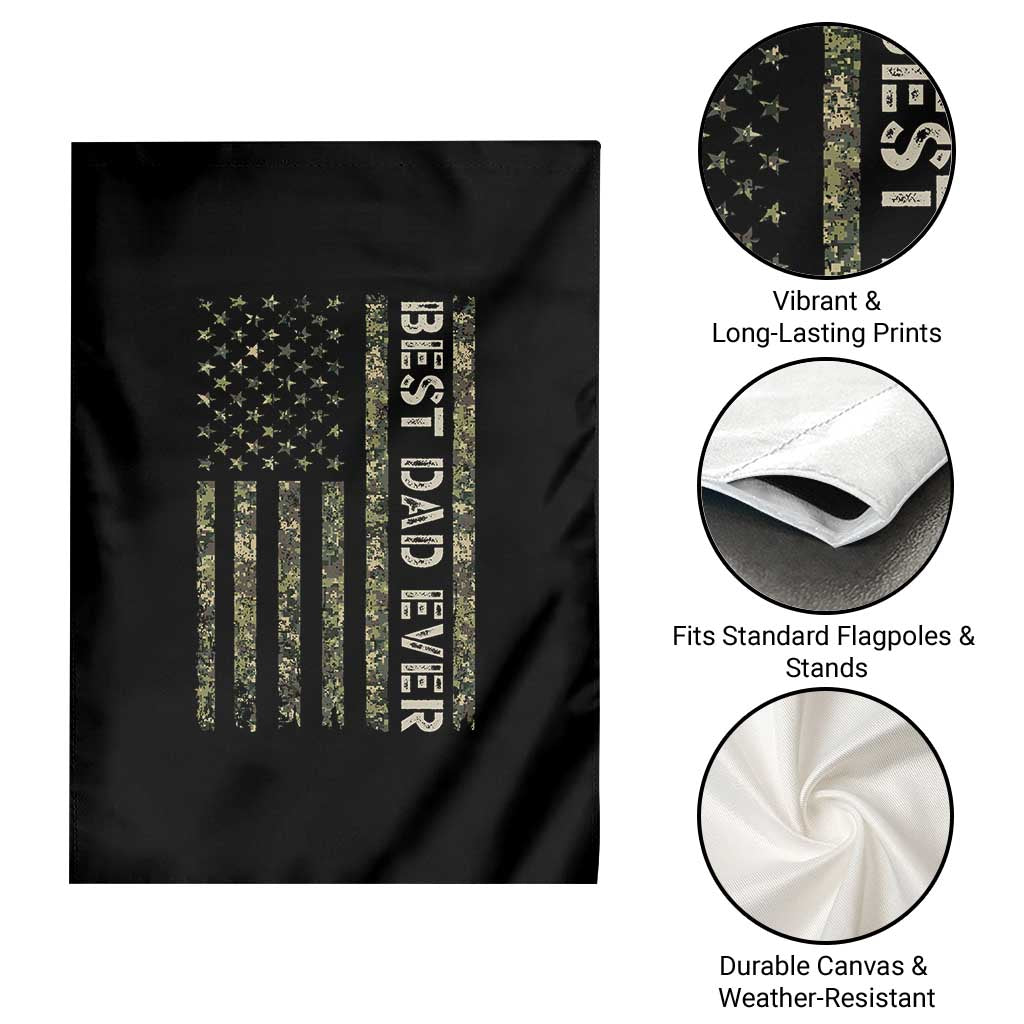 Best Dad Ever Garden Flag Patriotic USA Flag 4th of July Camo American Flag Camouflage TS14 Print Your Wear