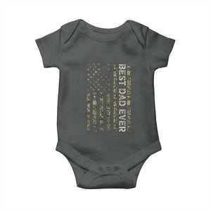 Best Dad Ever Baby Onesie Patriotic USA Flag 4th of July Camo American Flag Camouflage TS14 Dark Heather Print Your Wear