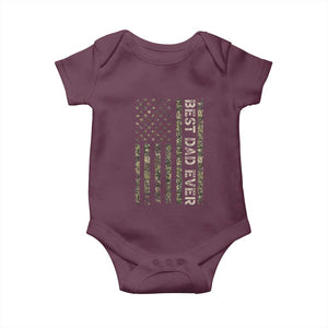 Best Dad Ever Baby Onesie Patriotic USA Flag 4th of July Camo American Flag Camouflage TS14 Maroon Print Your Wear