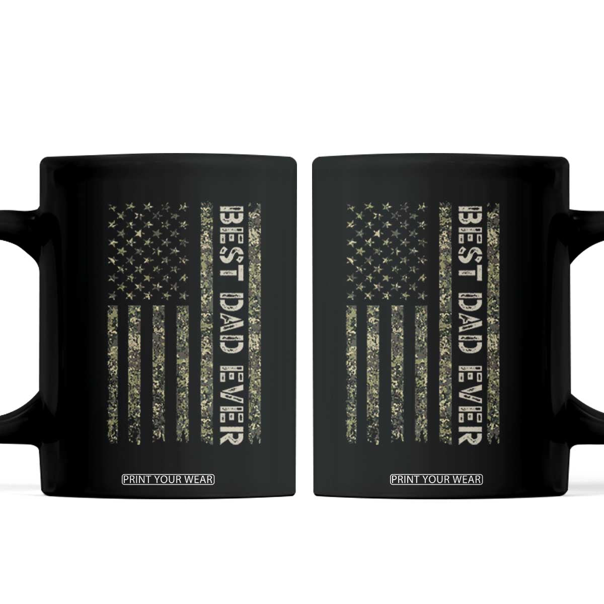 Best Dad Ever Coffee Mug Patriotic USA Flag 4th of July Camo American Flag Camouflage