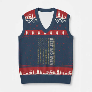 Best Dad Ever V-Neck Knit Sweater Vest Patriotic USA Flag 4th of July Camo American Flag Camouflage TS14 Navy Red Print Your Wear