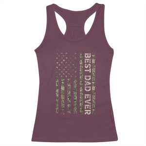 Best Dad Ever Racerback Tank Top Patriotic USA Flag 4th of July Camo American Flag Camouflage TS14 Maroon Print Your Wear