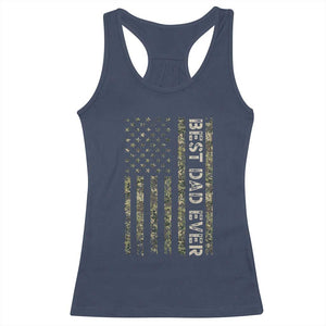 Best Dad Ever Racerback Tank Top Patriotic USA Flag 4th of July Camo American Flag Camouflage TS14 Navy Print Your Wear