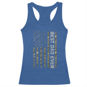 Best Dad Ever Racerback Tank Top Patriotic USA Flag 4th of July Camo American Flag Camouflage TS14 Royal Blue Print Your Wear