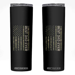 Best Dad Ever Skinny Tumbler Patriotic USA Flag 4th of July Camo American Flag Camouflage