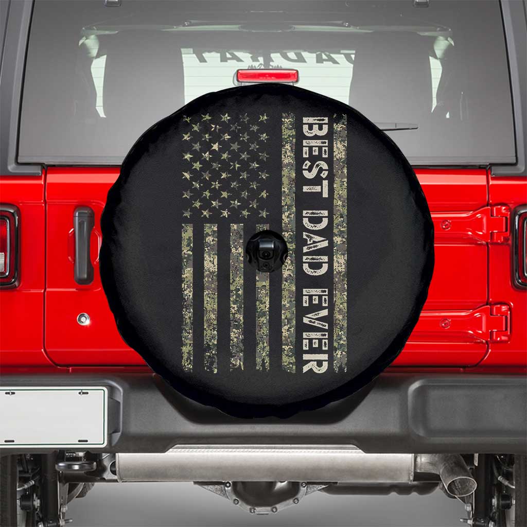 Best Dad Ever Spare Tire Cover Patriotic USA Flag 4th of July Camo American Flag Camouflage TS14 Black Print Your Wear