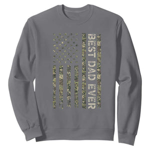 Best Dad Ever Sweatshirt Patriotic USA Flag 4th of July Camo American Flag Camouflage TS14 Charcoal Print Your Wear