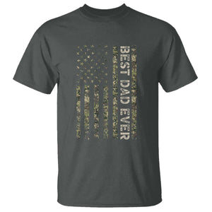 Best Dad Ever T Shirt Patriotic USA Flag 4th of July Camo American Flag Camouflage TS14 Dark Heather Print Your Wear