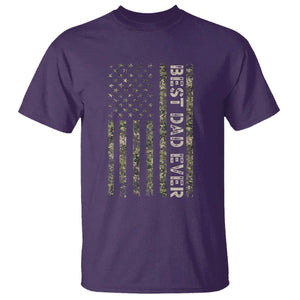 Best Dad Ever T Shirt Patriotic USA Flag 4th of July Camo American Flag Camouflage TS14 Purple Print Your Wear