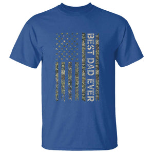Best Dad Ever T Shirt Patriotic USA Flag 4th of July Camo American Flag Camouflage TS14 Royal Blue Print Your Wear