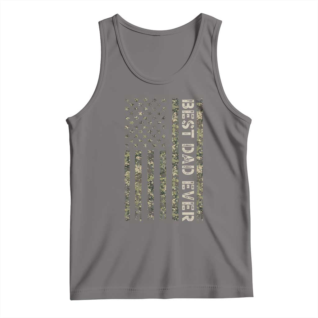 Best Dad Ever Tank Top Patriotic USA Flag 4th of July Camo American Flag Camouflage TS14 Deep Heather Print Your Wear