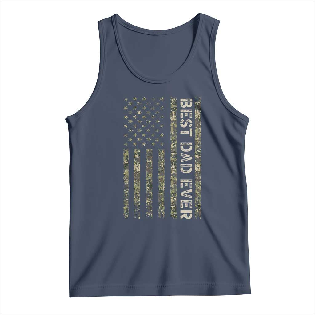 Best Dad Ever Tank Top Patriotic USA Flag 4th of July Camo American Flag Camouflage TS14 Navy Print Your Wear
