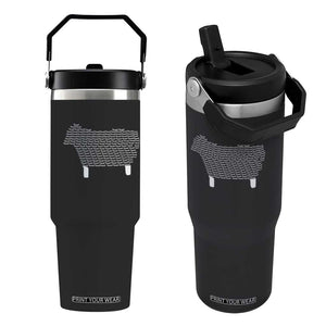 Found Minimalist Sheep Flip Straw Tumbler Christian Psalm 23 Lamb