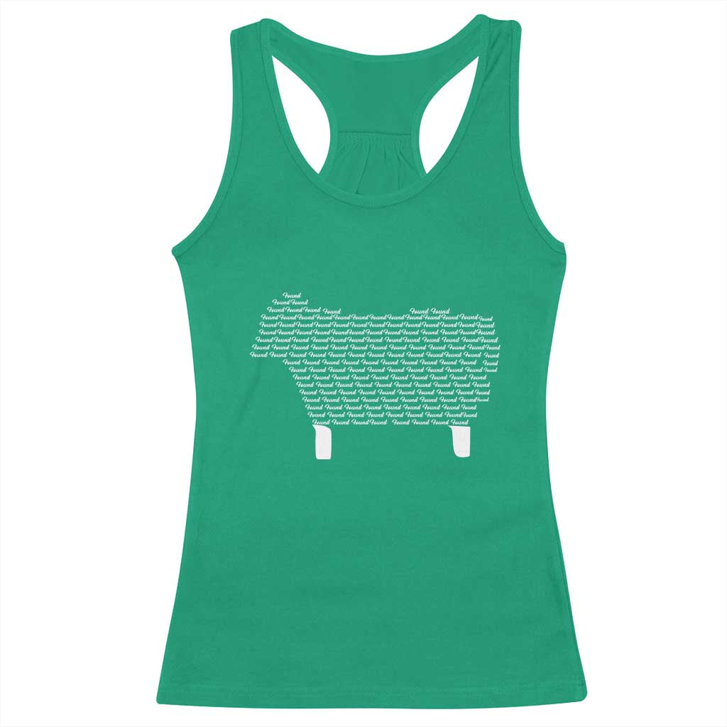 Found Minimalist Sheep Racerback Tank Top Christian Psalm 23 Lamb