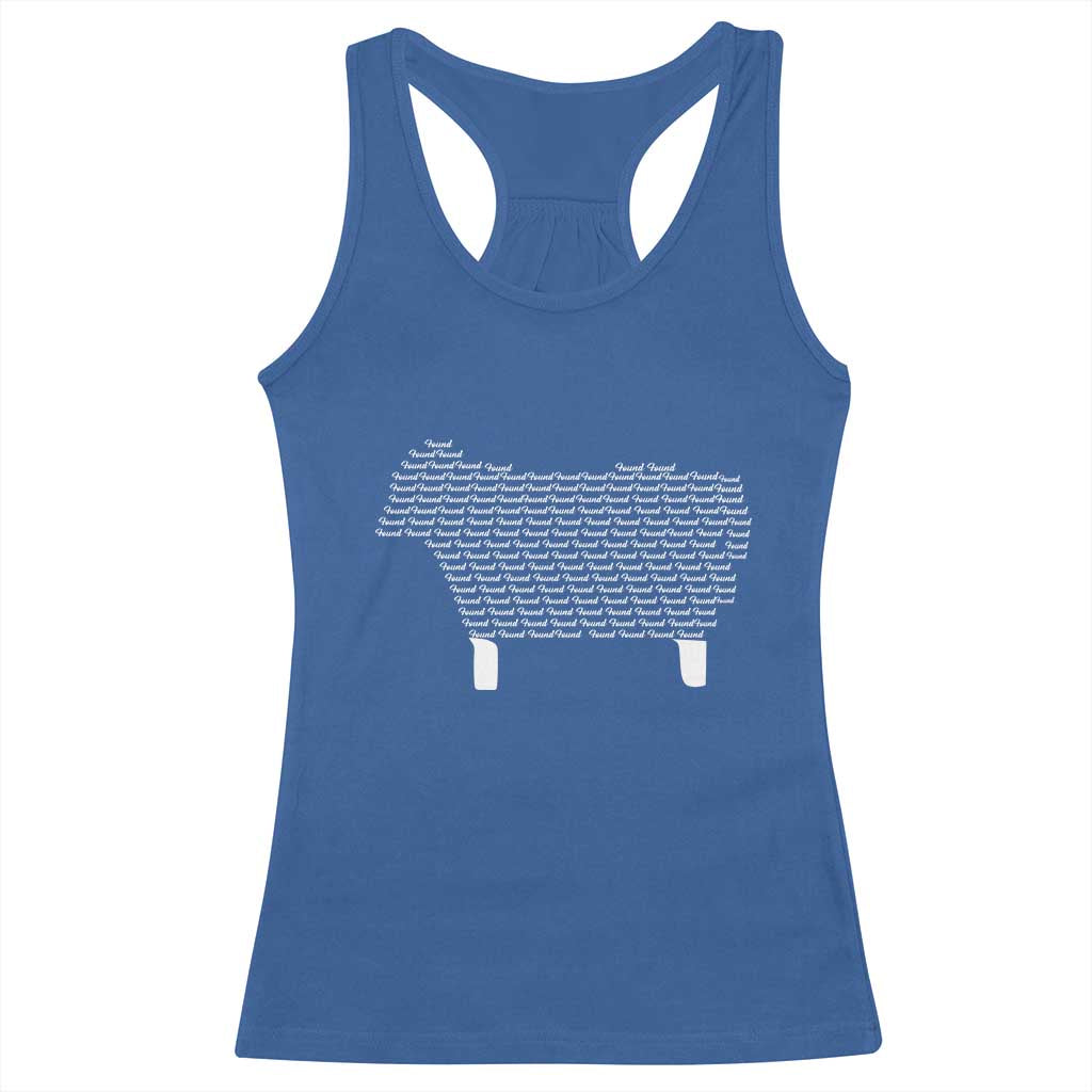 Found Minimalist Sheep Racerback Tank Top Christian Psalm 23 Lamb