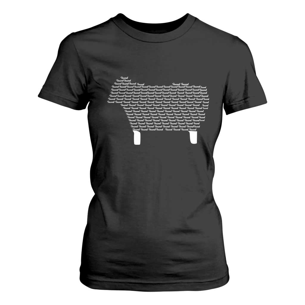 Found Minimalist Sheep T Shirt For Women Christian Psalm 23 Lamb