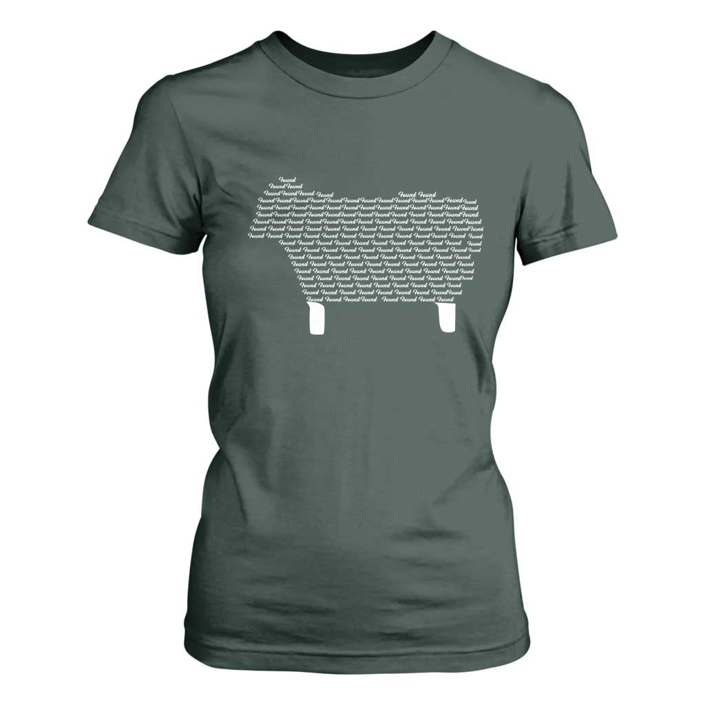 Found Minimalist Sheep T Shirt For Women Christian Psalm 23 Lamb