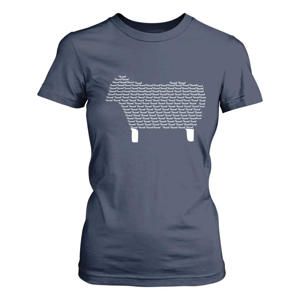 Found Minimalist Sheep T Shirt For Women Christian Psalm 23 Lamb
