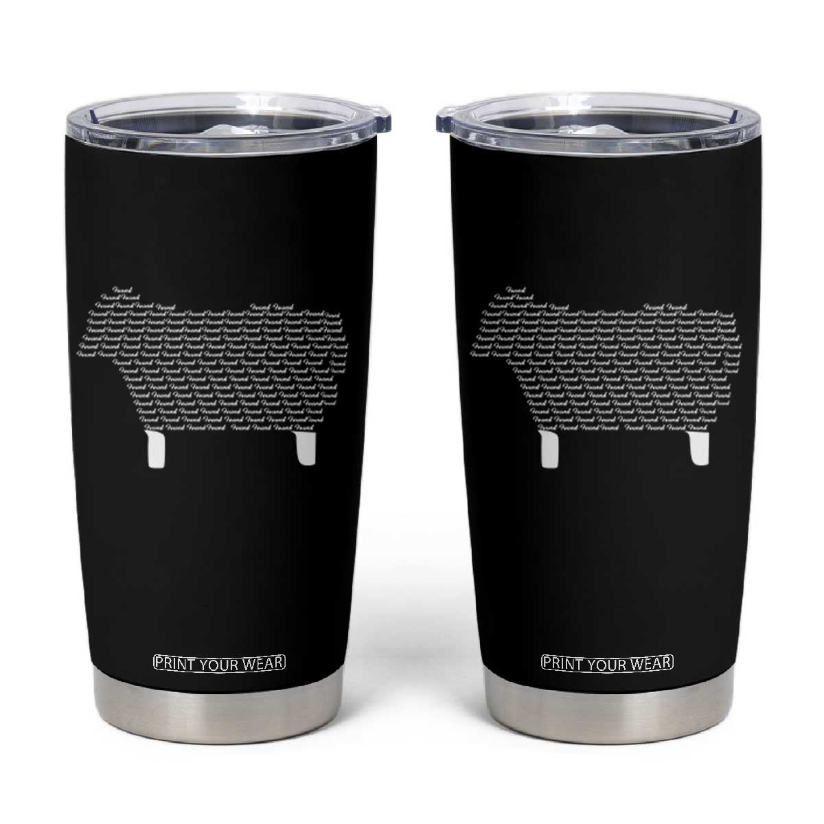 Found Minimalist Sheep Tumbler Cup Christian Psalm 23 Lamb
