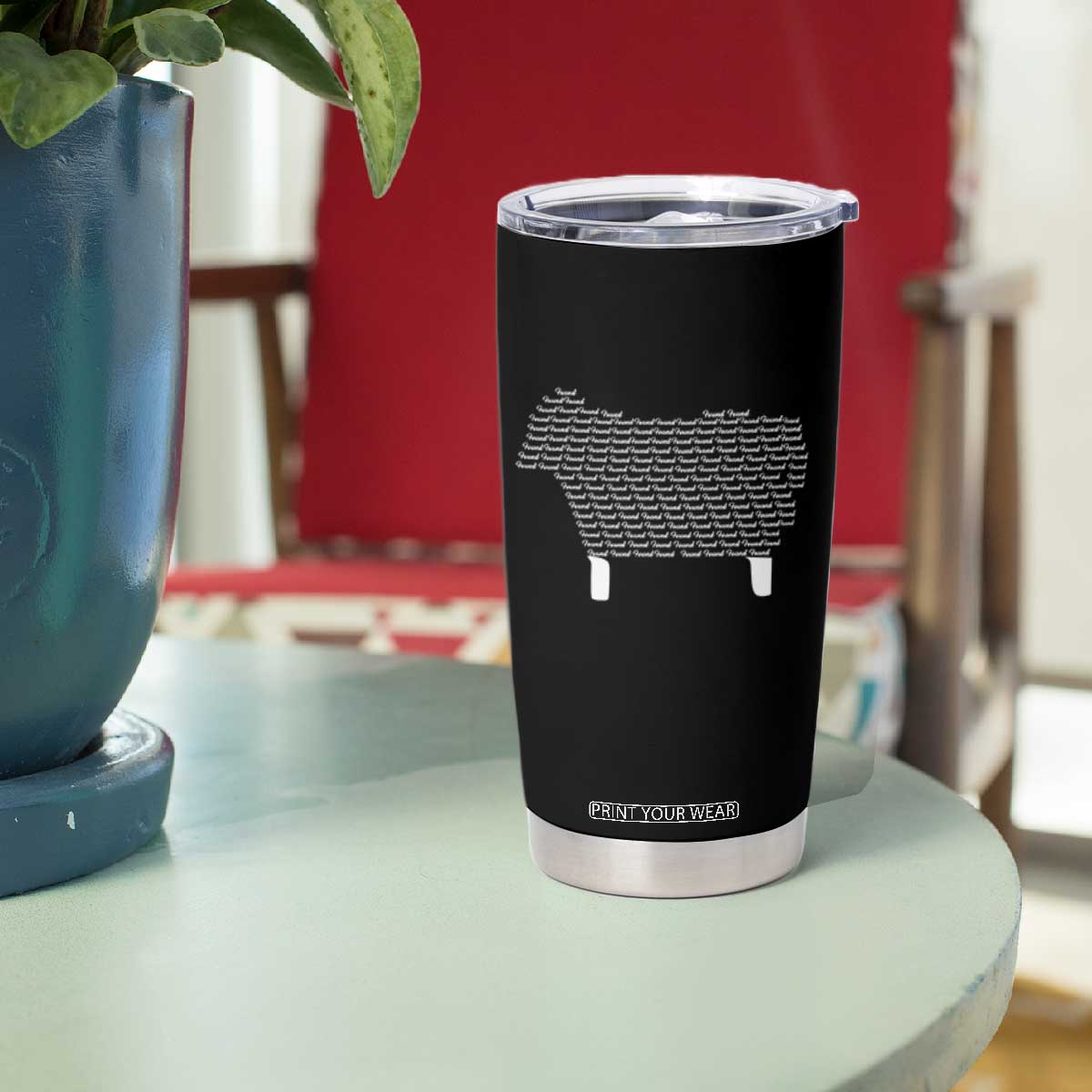 Found Minimalist Sheep Tumbler Cup Christian Psalm 23 Lamb