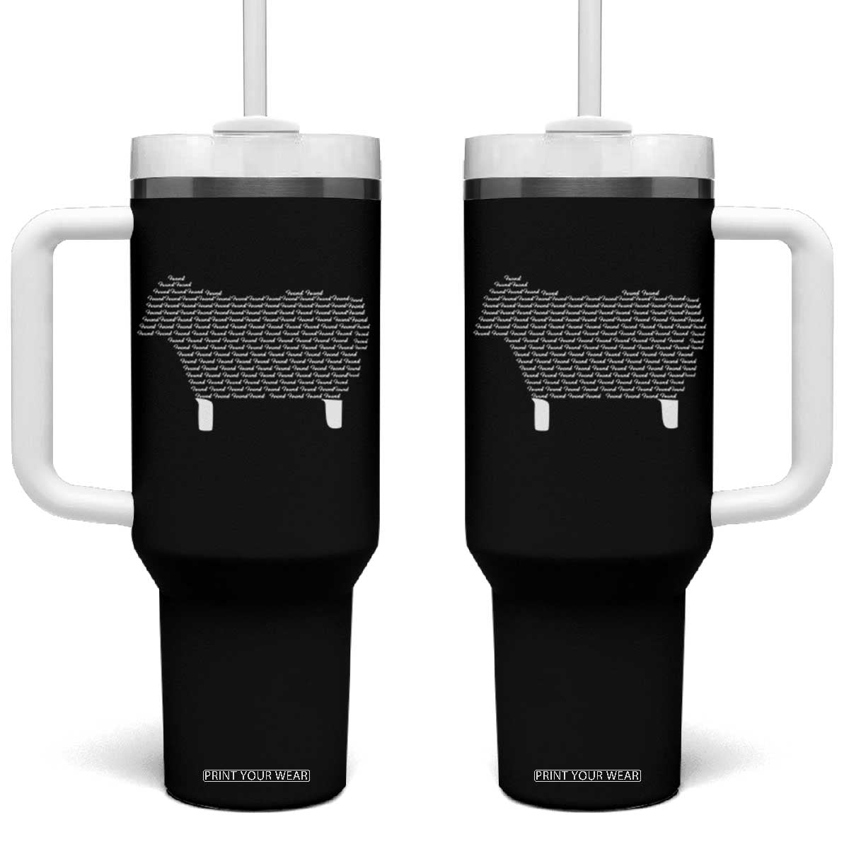 Found Minimalist Sheep Tumbler With Handle Christian Psalm 23 Lamb