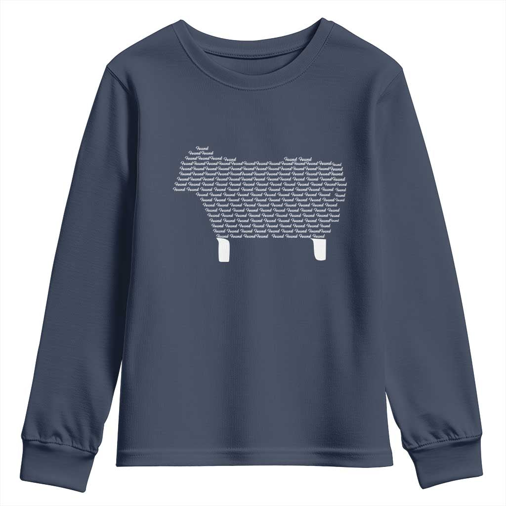 Found Minimalist Sheep Youth Sweatshirt Christian Psalm 23 Lamb