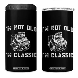 I'm Not Old I'm Classic 4 in 1 Can Cooler Tumbler Flathead V8 Engine Silhouette