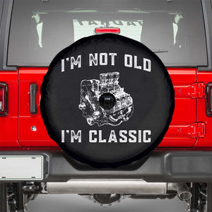 I'm Not Old I'm Classic Spare Tire Cover Flathead V8 Engine Silhouette