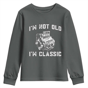 I'm Not Old I'm Classic Youth Sweatshirt Flathead V8 Engine Silhouette