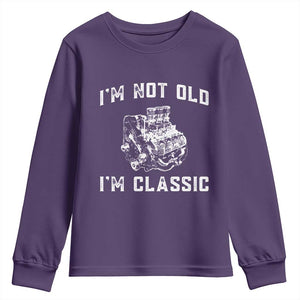 I'm Not Old I'm Classic Youth Sweatshirt Flathead V8 Engine Silhouette