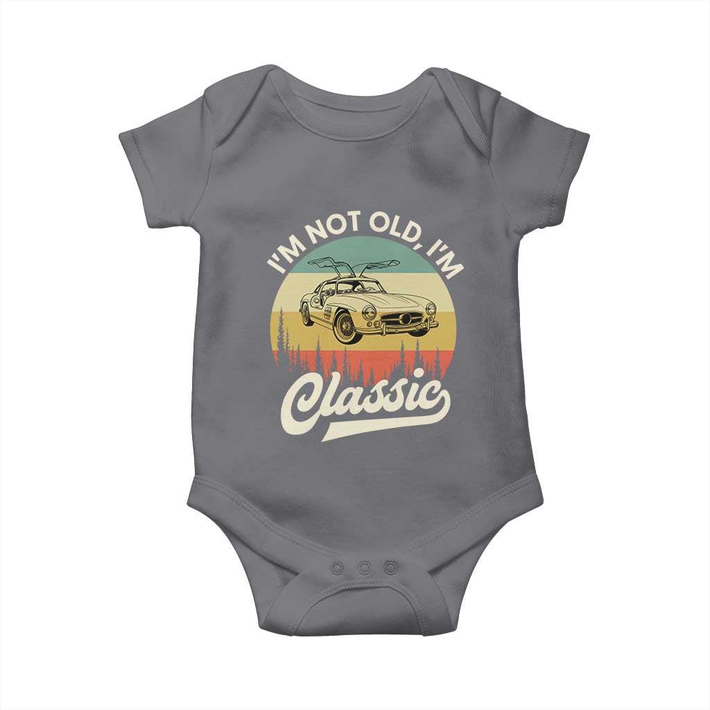 I'm Not Old I'm Classic Baby Onesie Retro Sports Car Euro Classic