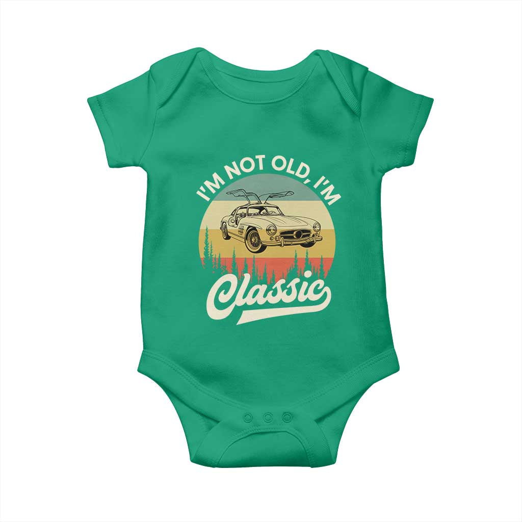 I'm Not Old I'm Classic Baby Onesie Retro Sports Car Euro Classic