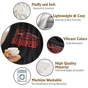 Supercar Exotic Italian Sports Car Graphic Throw Blanket