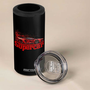 Supercar Exotic Italian Sports Car Graphic 4 in 1 Can Cooler Tumbler