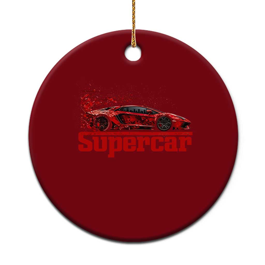 Supercar Exotic Italian Sports Car Graphic Ceramic Ornament TS14 1pc Red Print Your Wear