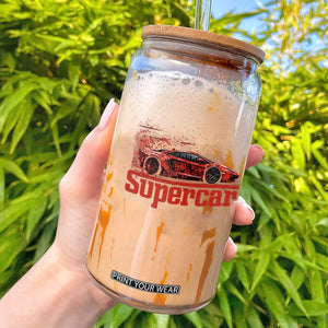 Supercar Exotic Italian Sports Car Graphic Glass Can