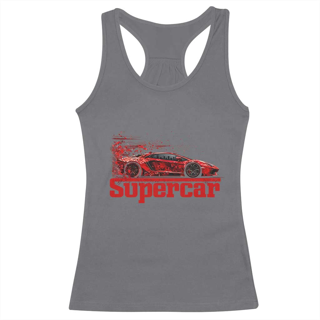 Supercar Exotic Italian Sports Car Graphic Racerback Tank Top
