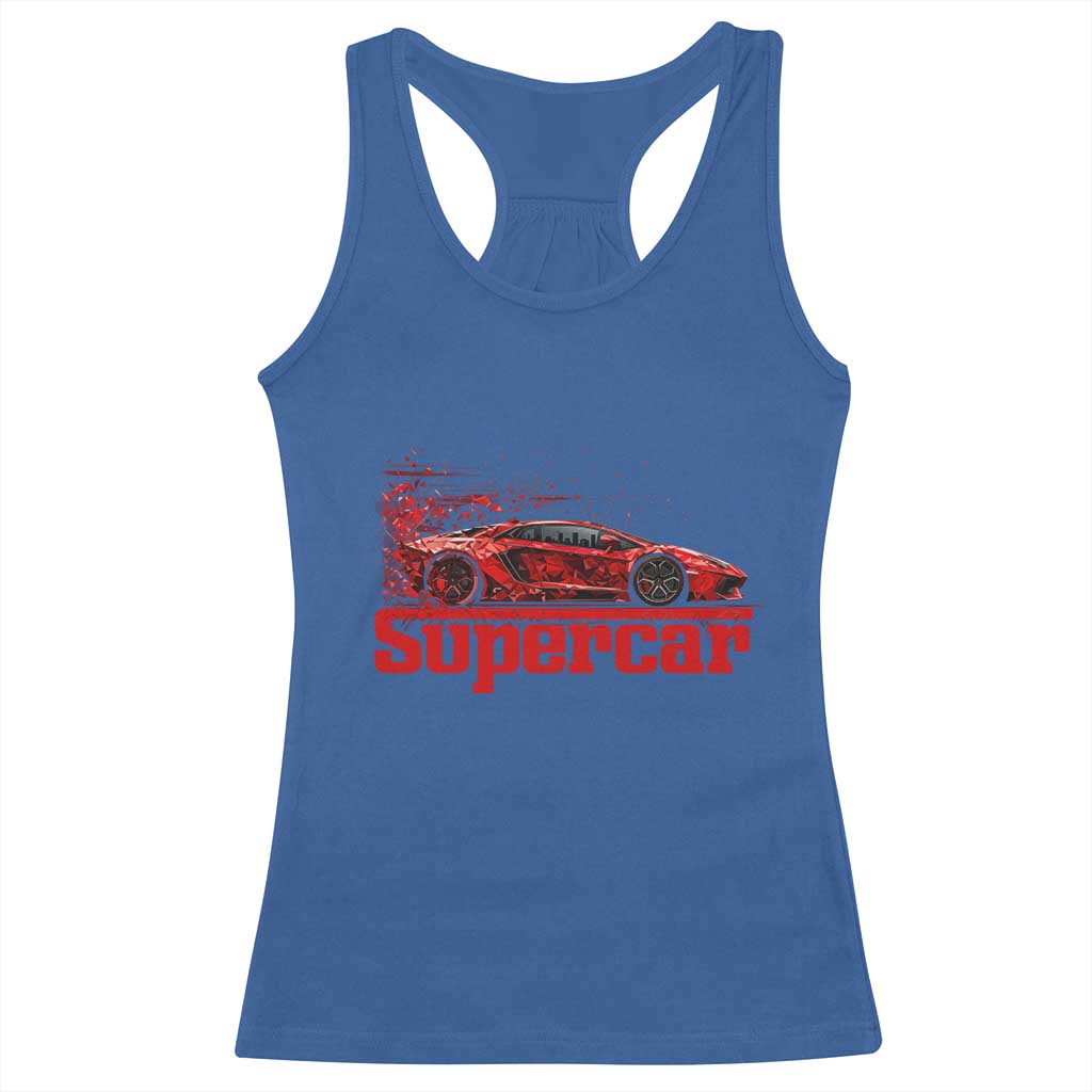 Supercar Exotic Italian Sports Car Graphic Racerback Tank Top