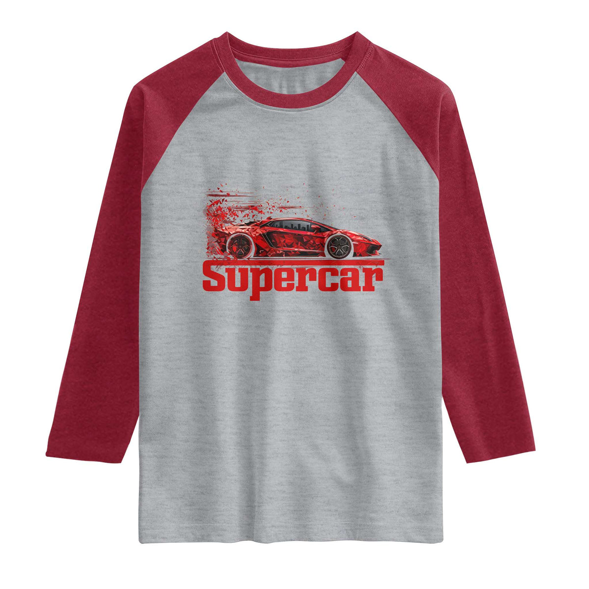 Supercar Exotic Italian Sports Car Graphic Raglan Shirt