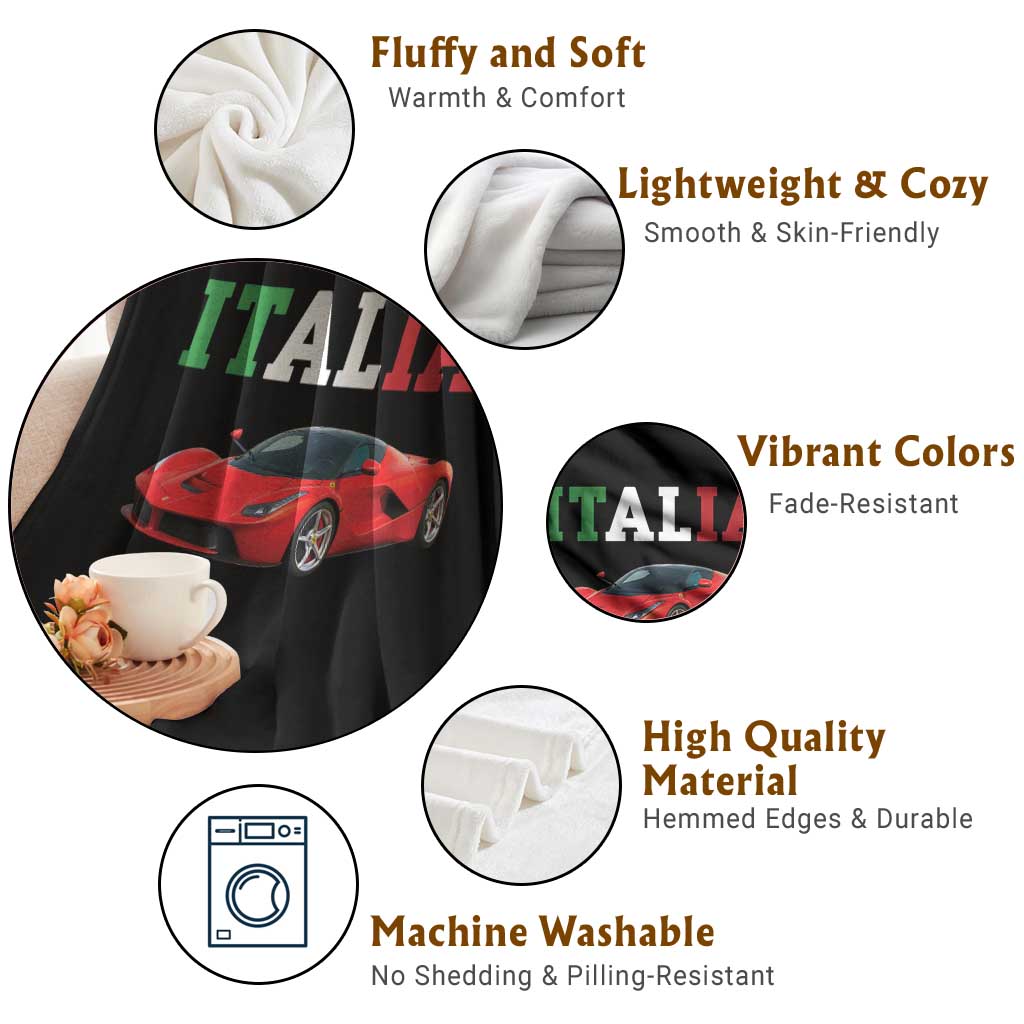 Fun Italian Exotic Supercar Throw Blanket
