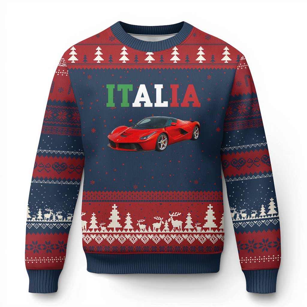 Fun Italian Exotic Supercar Ugly Christmas Sweater