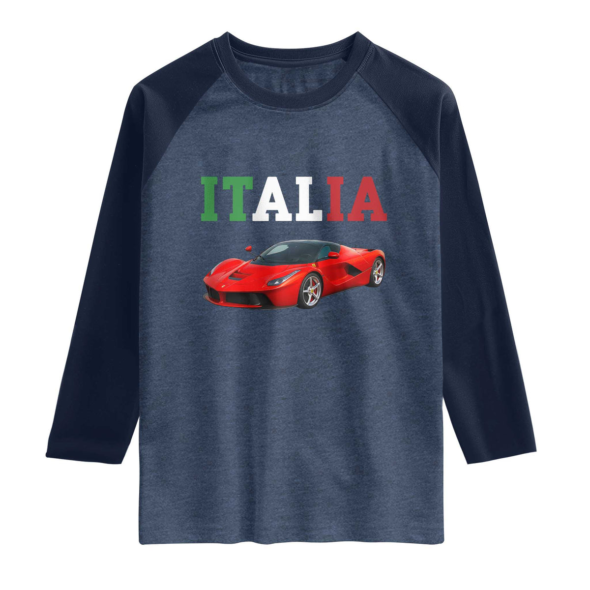 Fun Italian Exotic Supercar Raglan Shirt