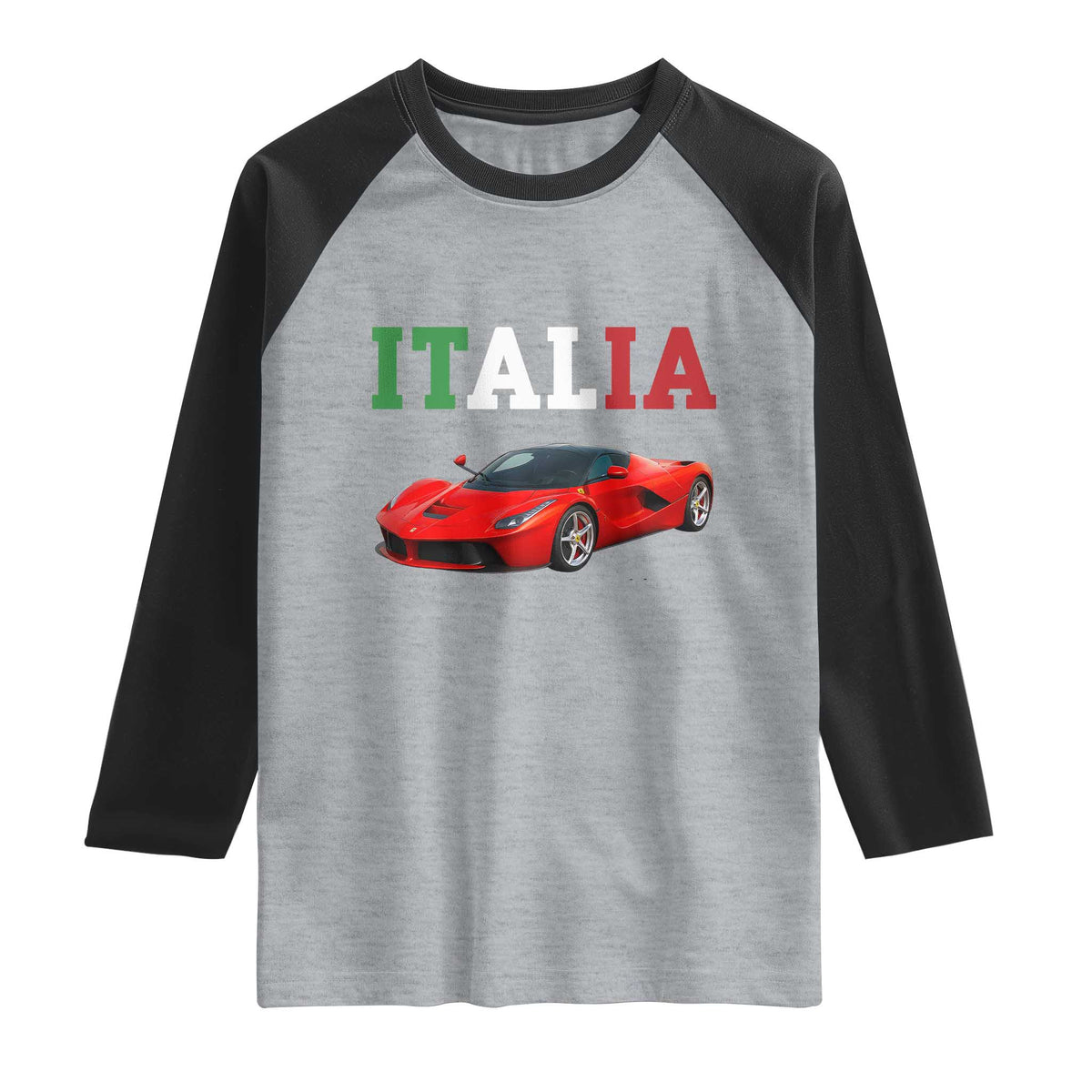 Fun Italian Exotic Supercar Raglan Shirt