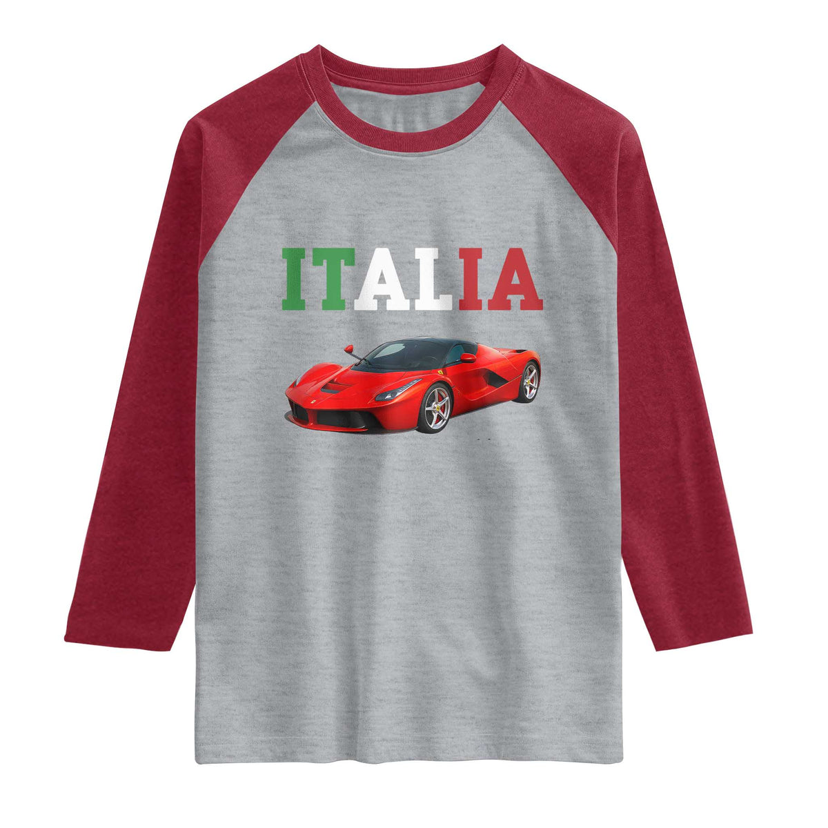 Fun Italian Exotic Supercar Raglan Shirt