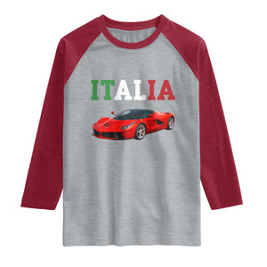 Fun Italian Exotic Supercar Raglan Shirt