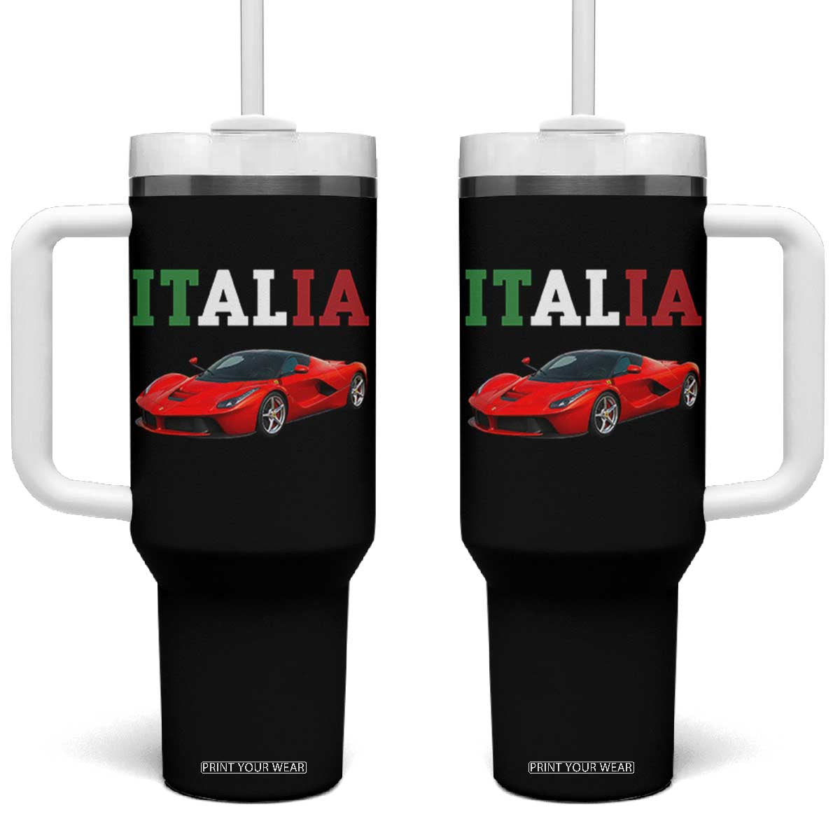 Fun Italian Exotic Supercar Tumbler With Handle