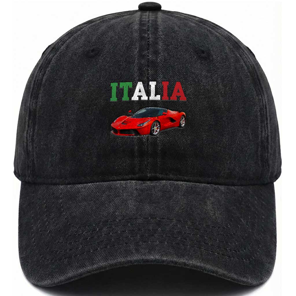 Fun Italian Exotic Supercar Washed Cotton Baseball Cap