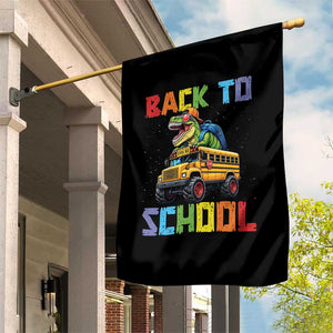 Bruh We Back Garden Flag Funny Dinosaur Back To School Dinosaur